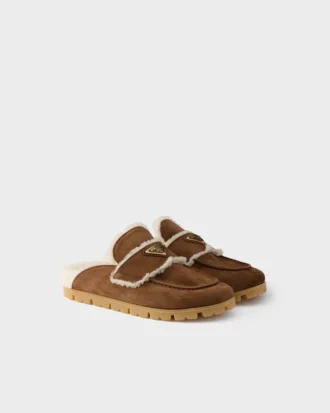 Mules i mocka och fårskinn