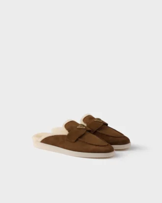Mules i mocka och fårskinn