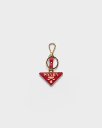 Nyckelring i Saffiano-läder och metall