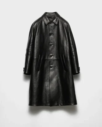 Oversized läderrock