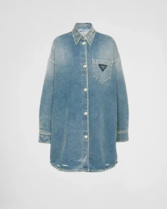 Oversized skjorta i ekologisk denim