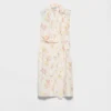Plisserad poplin-klänning med blommönster Plisserad poplin-klänning med blommönster