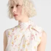 Plisserad poplin-klänning med blommönster Plisserad poplin-klänning med blommönster