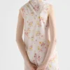 Plisserad poplin-klänning med blommönster Plisserad poplin-klänning med blommönster