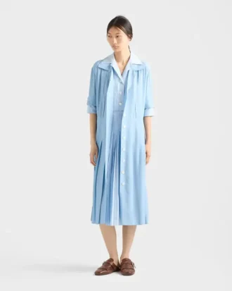 Ponga och poplin skjortklänning
