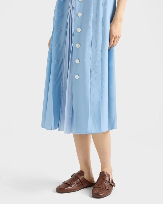 Ponga och poplin skjortklänning Ponga och poplin skjortklänning