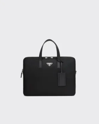 Portfölj i Re-Nylon och Saffiano-läder