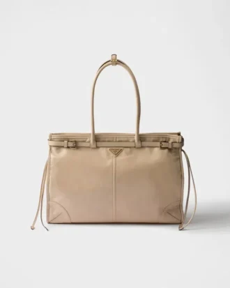 Prada Bonnie extra stor läderhandväska