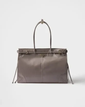 Prada Bonnie extra stor läderhandväska