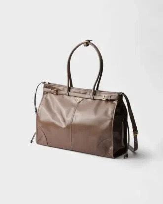 Prada Bonnie extra stor läderhandväska