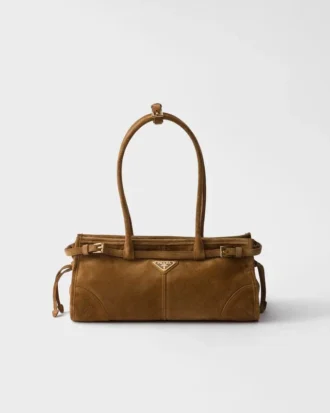 Prada Bonnie Medium handväska i mocka
