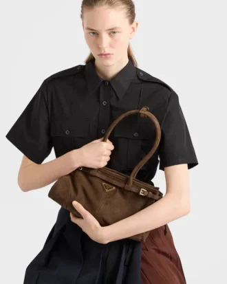 Prada Bonnie Medium handväska i nubuckläder Prada Bonnie Medium handväska i nubuckläder