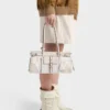 Prada Bonnie Medium handväska i tryckt linne och läder Prada Bonnie Medium handväska i tryckt linne och läder