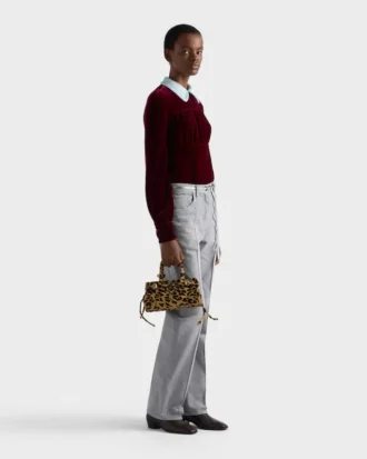 Prada Bonnie Mini handväska i tryckt läder