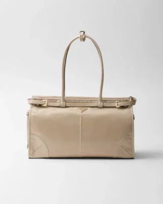 Prada Bonnie stor läderhandväska