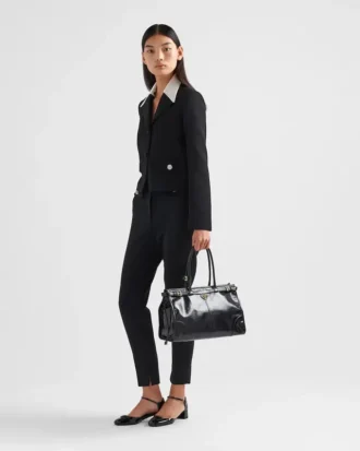 Prada Bonnie stor läderhandväska