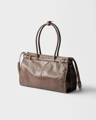 Prada Bonnie stor läderhandväska