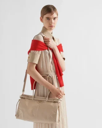 Prada Bonnie stor läderhandväska