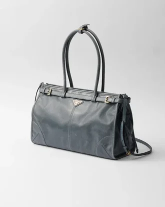 Prada Bonnie stor läderhandväska