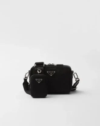 Prada Brique väska i Re-Nylon och Saffiano-läder