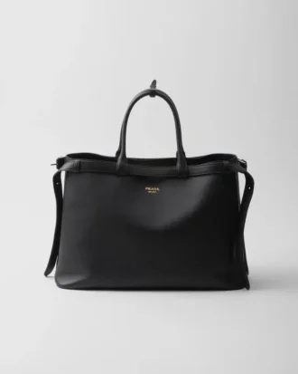 Prada Buckle läderhandväska med dubbelt bälte