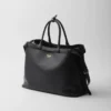 Prada Buckle läderhandväska med dubbelt bälte Prada Buckle läderhandväska med dubbelt bälte