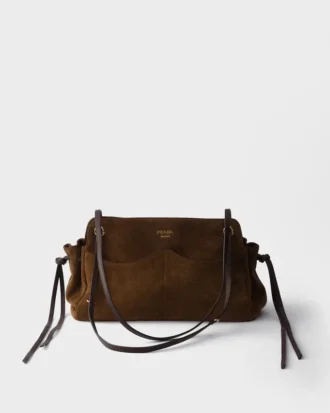 Prada Carry stor väska i mocka