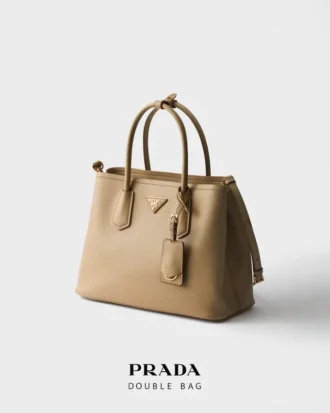 Prada Double Medium Saffiano-läderväska