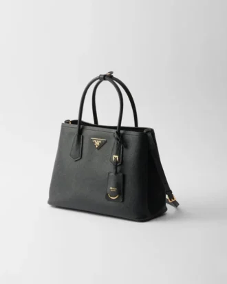 Prada Double Medium Saffiano-läderväska
