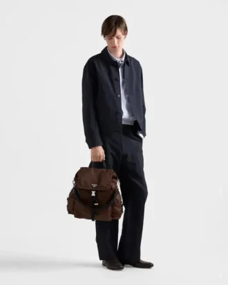Prada Explore ryggsäck i Re-Nylon och läder