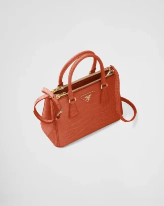 Prada Galleria liten väska i krokodilläder