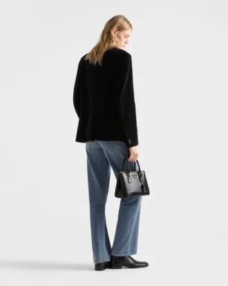 Prada Galleria liten väska i lackat Saffiano-läder