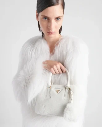 Prada Galleria Mini Shearling-väska