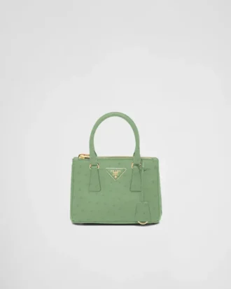 Prada Galleria Mini-väska i strutsläder
