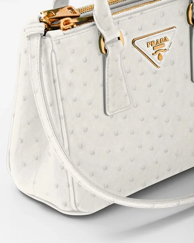 Prada Galleria Mini-väska i strutsläder Prada Galleria Mini-väska i strutsläder