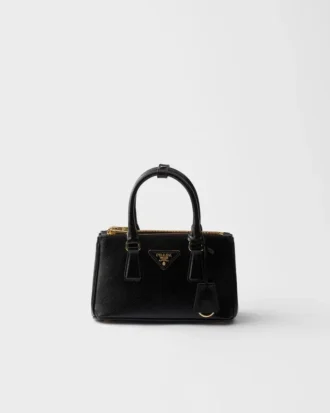 Prada Galleria miniväska i lackat Saffiano-läder