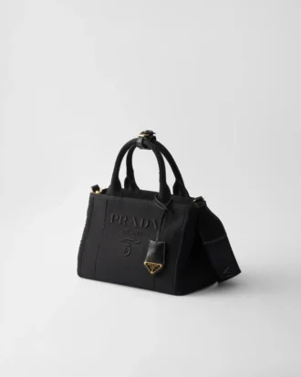 Prada Jardiniare liten handväska i bomullscanvas