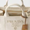 Prada Jardiniare liten handväska i linneblandning Prada Jardiniare liten handväska i linneblandning