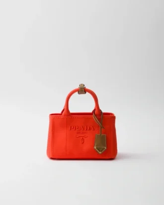 Prada Jardiniare Mini-handväska i bomullscanvas