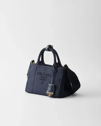 Prada Jardiniare Mini-handväska i bomullscanvas