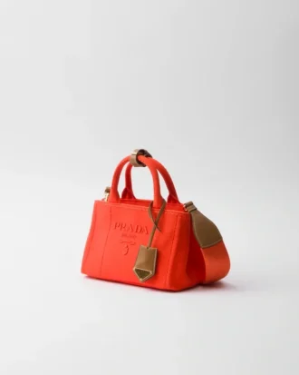Prada Jardiniare Mini-handväska i bomullscanvas
