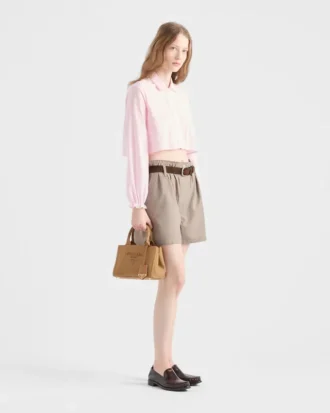 Prada Jardiniare Mini-handväska i bomullscanvas