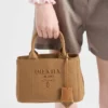 Prada Jardiniare Mini-handväska i bomullscanvas