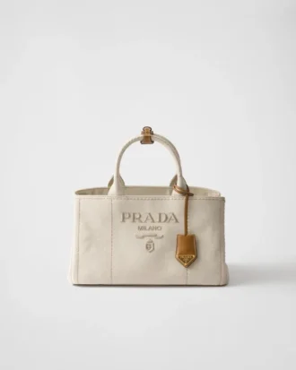 Prada Jardiniare Stor handväska i linneblandning