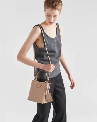 Prada Panier liten väska i Saffiano-läder