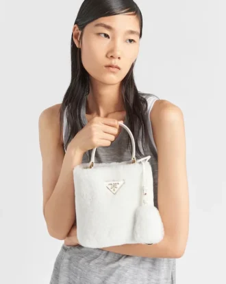 Prada Panier Mini Shearling-väska