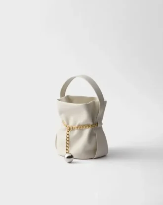 Prada Petit Sac Noir Mini Nappa Leather Bucket Bag