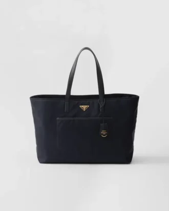 Prada Re-Edition 1978 Stor tote-väska i Re-Nylon och Saffiano-läder