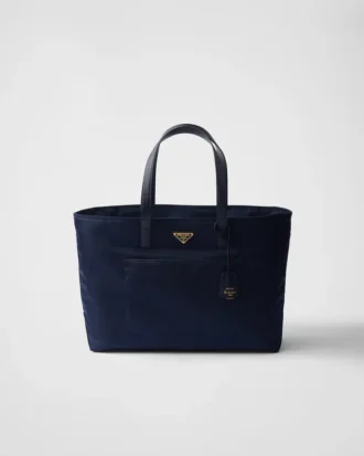 Prada Re-Edition 1978 Stor tote-väska i Re-Nylon och Saffiano-läder