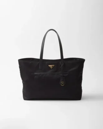Prada Re-Edition 1978 Stor tote-väska i Re-Nylon och Saffiano-läder